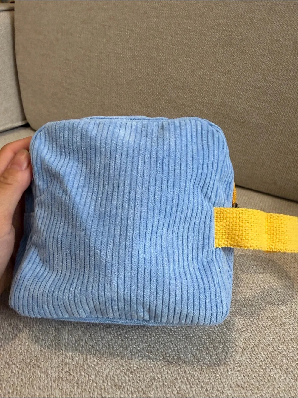 miffy Light Blue Plush Cube Kids Bag with Yellow Strap